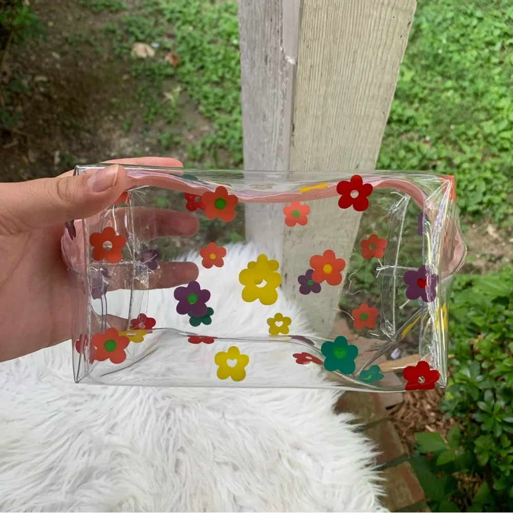 Flower Print Clear Makeup Bag
